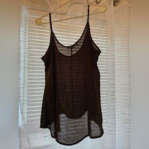 Green and black cheetah print sleeveless blouse/cami